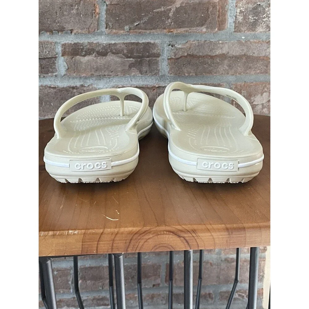 Crocs Crocband Flip Flop Men's Size 10 / Women's 12 Beige Thong Casual Sandals